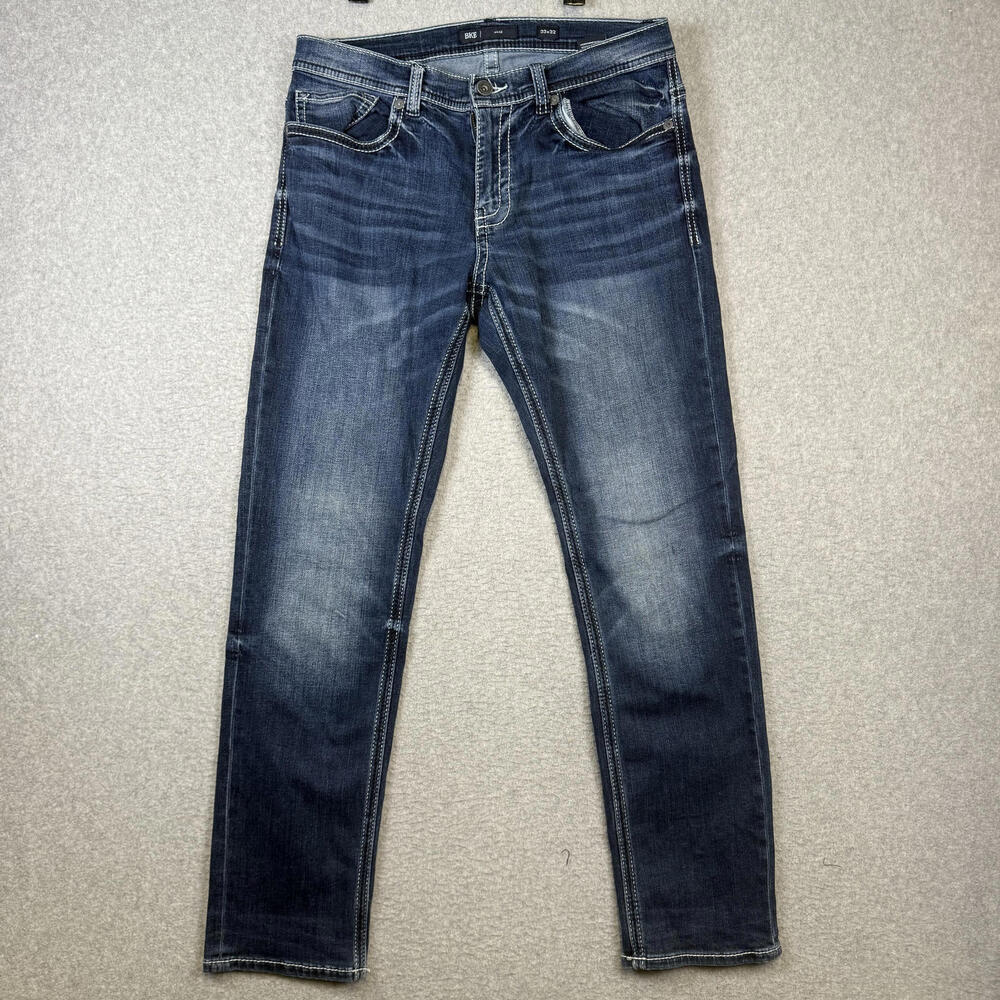 BKE Men's Size 33x31 Medium Wash Blue Alec Bootcut Fit Jeans Western